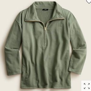 J.Crew University Terry Long Half-zip Tunic NWT